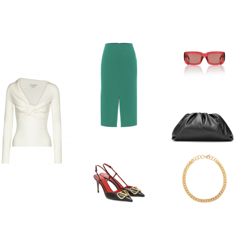  تنسيق أنيق في التنورة مستوحى من ألوان علم دولة الامارات