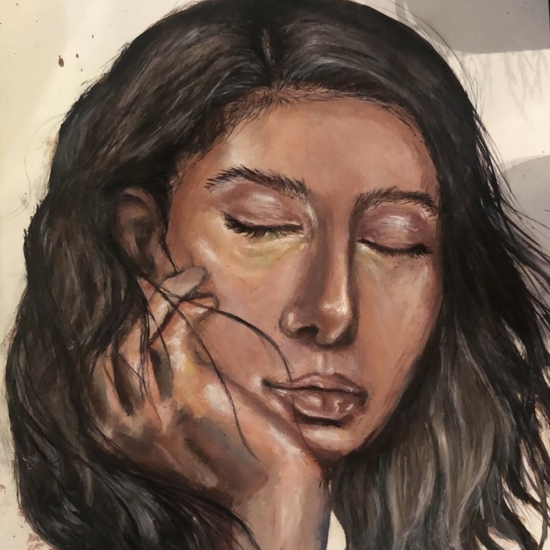 من أعمال الفنانة التشكيليه وئام الماجد