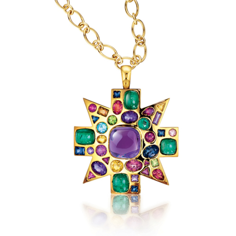 قلادة مرصعة بالأحجار الكريمة المتعددة الالوان من verdura