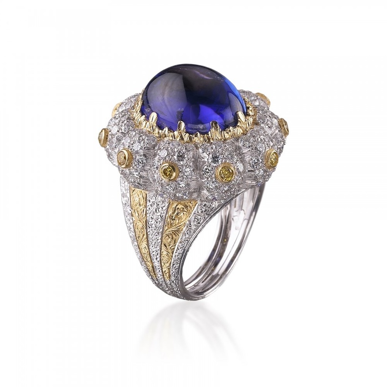  خاتم بوتشيلاتي المرصع بالتنزانيت Buccellati tanzanite ring