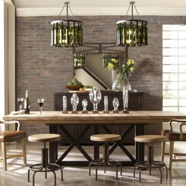 الخشب مع درجات البني لديكور غرفة طعام أنيقة 2021