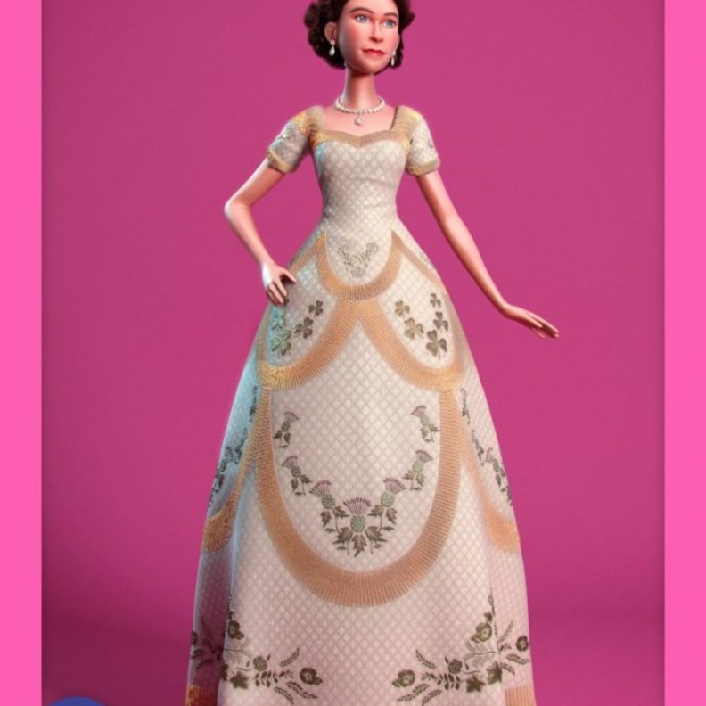 ‏"ليزيز" دمية باربي التي تتألق بأزياء الملكة إليزابيث الثانية