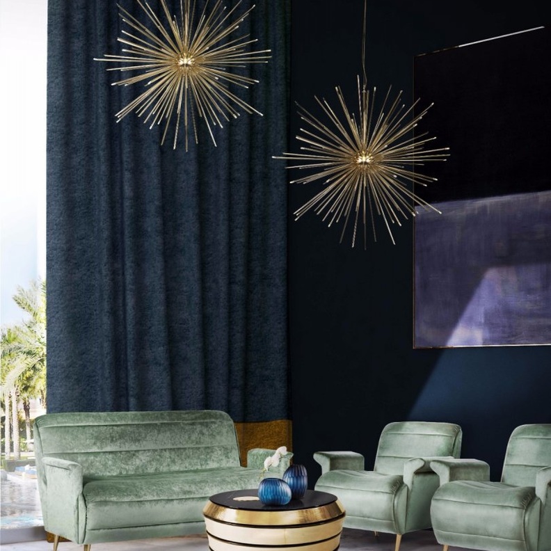 تصميم ثريا رائعة بشكل أشعة الشمس