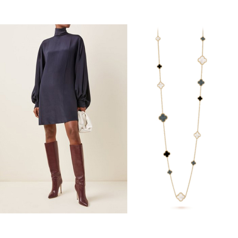  سلسال من Van Cleef & Arpels مع فستان من Victoria Beckham