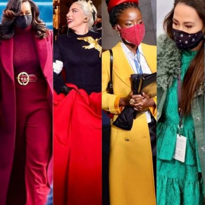 اطلالات في لوحة من ألوان قوس القزح المشرقة تزيّن حفل تنصيب جو بايدن