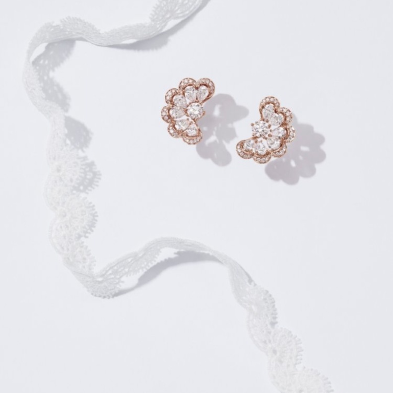 أقراط Nuage من الذهب الوردي