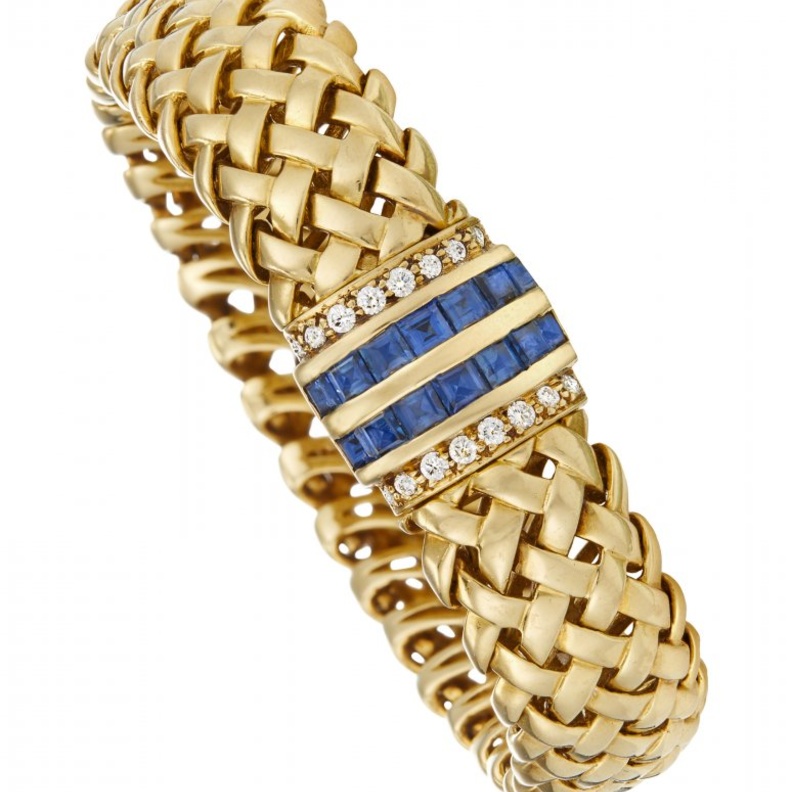 اسوارة ذهب وماس وياقوت أزرق من تيفاني اند كو Tiffany & Co