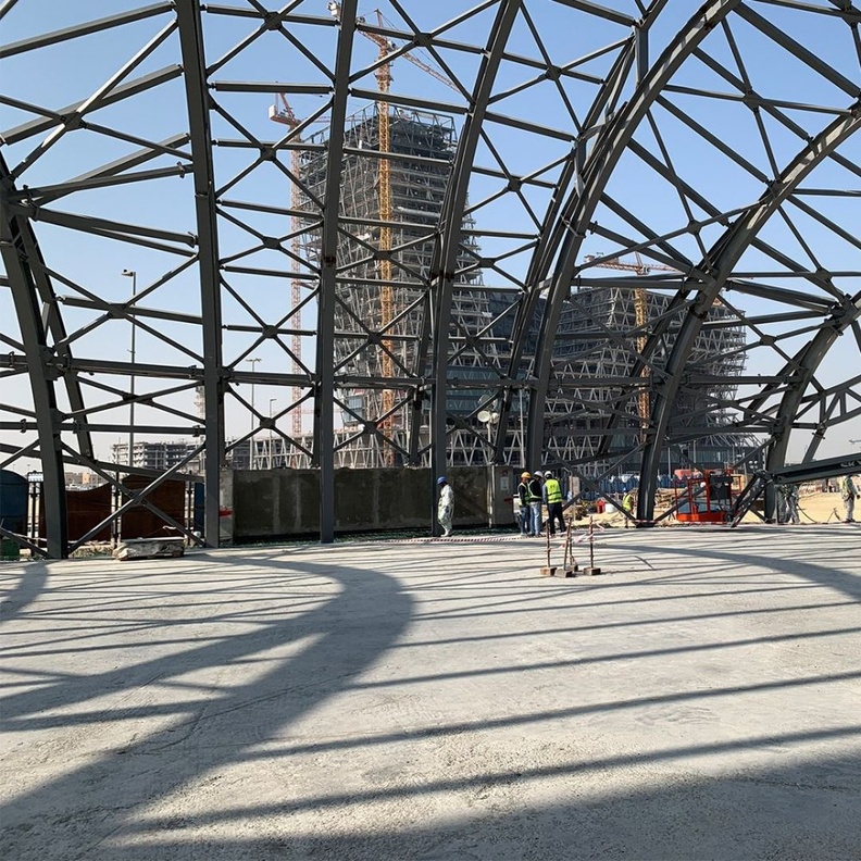 جانب من اعمال تنفيذ مسجد غازي القصيبي