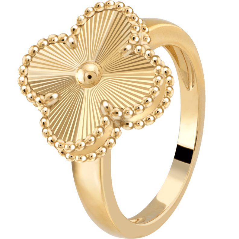 خاتم فينتاج ألامبرا ذهب أصفر بتقنية غيوشيه