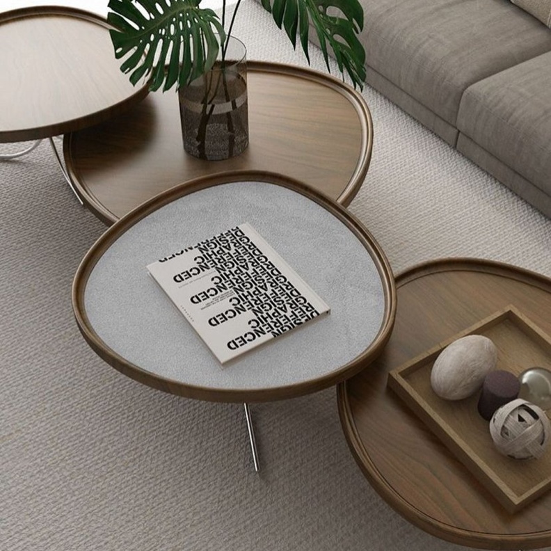  أناقة الخشب وجمال التصميم المودرن لطاولة غرف معيشة عصرية