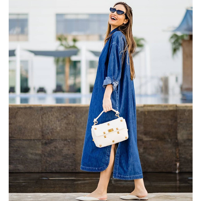 اجمل اطلالات ايميه صياح بموضة الفساتين الطويلة والجينز بطلة مسلسل الهيبة