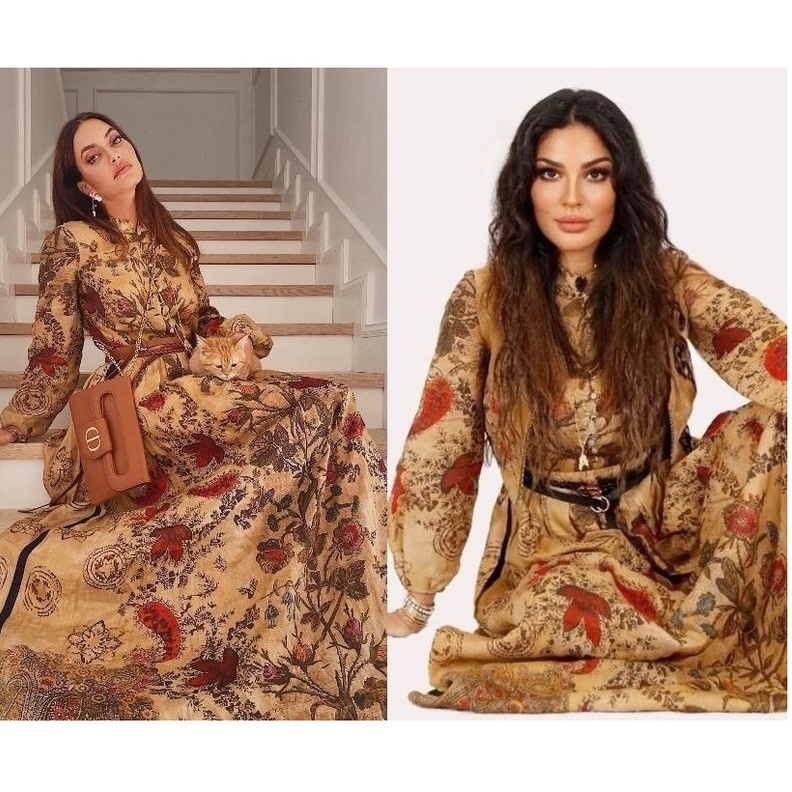 أطلت كارن وازن بالفستان نفسه منذ أسبوع أثناء متابعتها عرض ديور لخريف وشتاء 2021