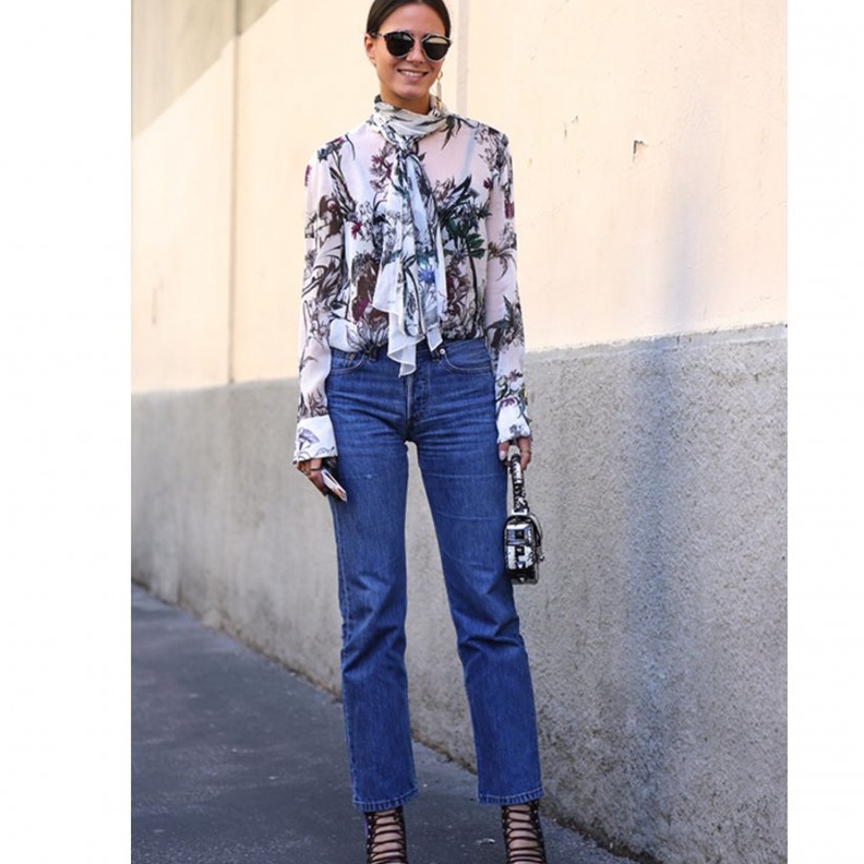 نسقي اجمل اطلالات في بلايز مزينة بشرائط