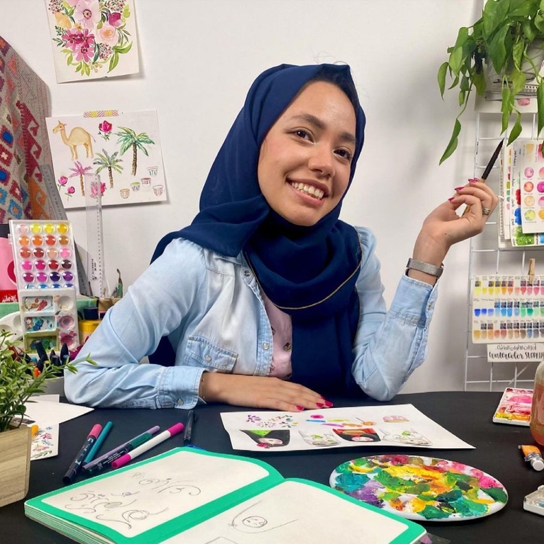  الرسامة السعودية الموهوبة مجد جاها