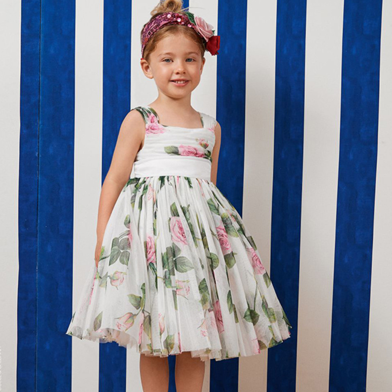 موديلات فساتین اطفال ناعمة 2021 معرقة بالورود الربیعیة