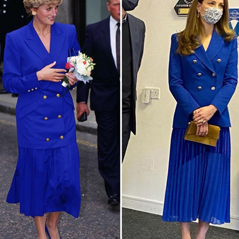 صور اطلالة كيت ميدلتون تحيي أناقة الليدي ديانا باللون النيلي