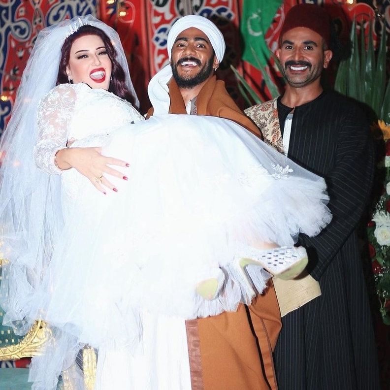 سمية الخشاب ومحمد رمضان واحمد سعد 