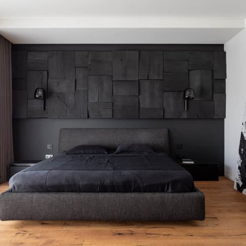 الأسود الجذاب في ديكور غرفة نوم عصرية