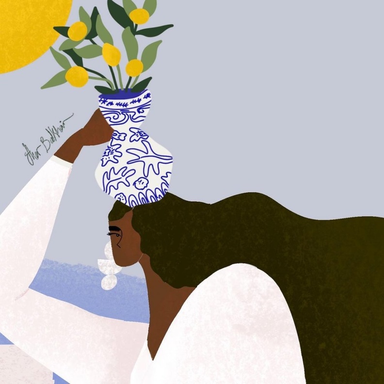 لوحة فنية خاصة من الفنانة السعودية إيثار بالخير