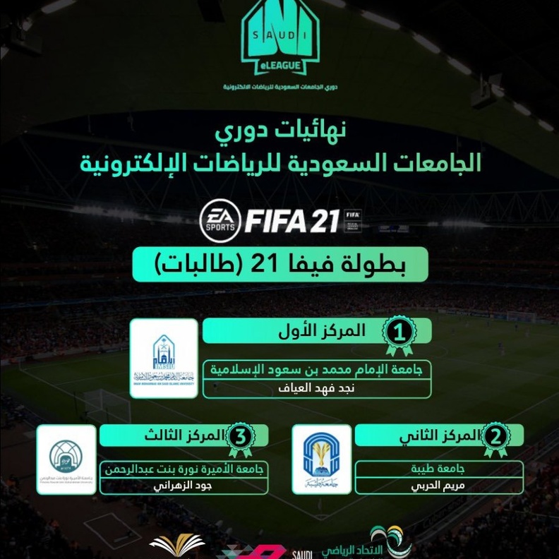  الفائزات في بطولة دوري الجامعات السعودية للرياضات الالكترونية