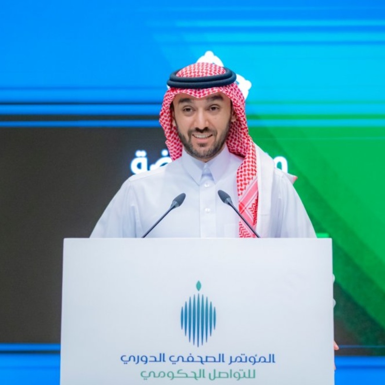 وزير الرياضة خلال حديثه في مؤتمر التواصل الحكومي