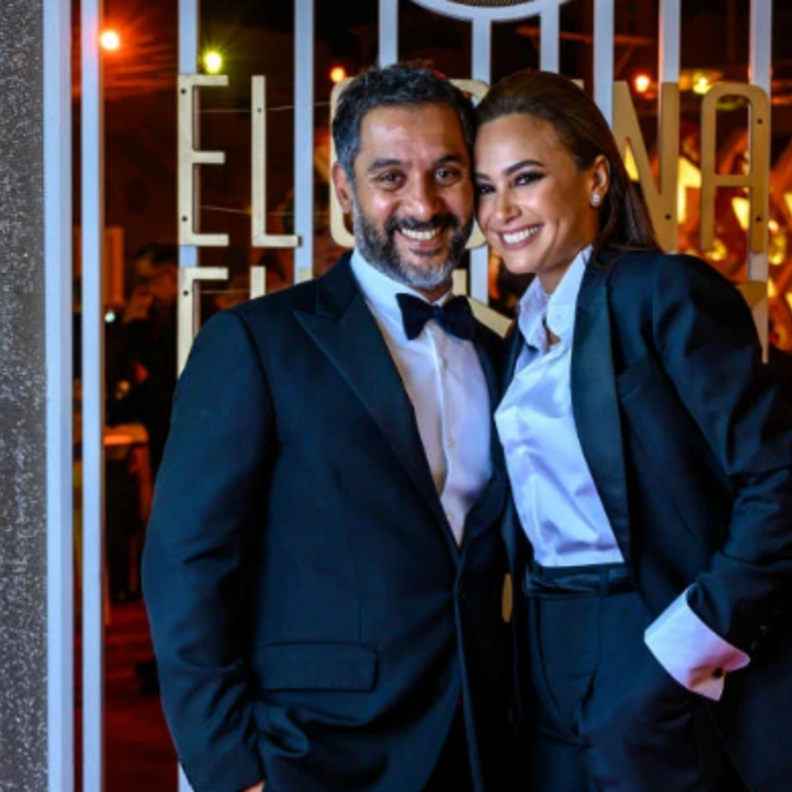  هند صبري مع زوجها