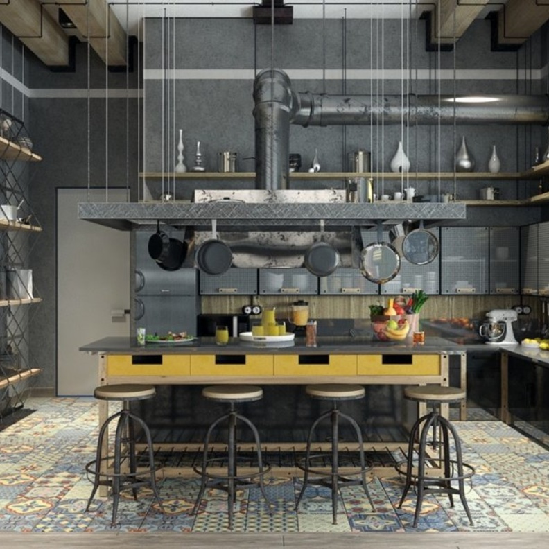  الكراسي من المعدن لجزيرة مطبخ صناعي