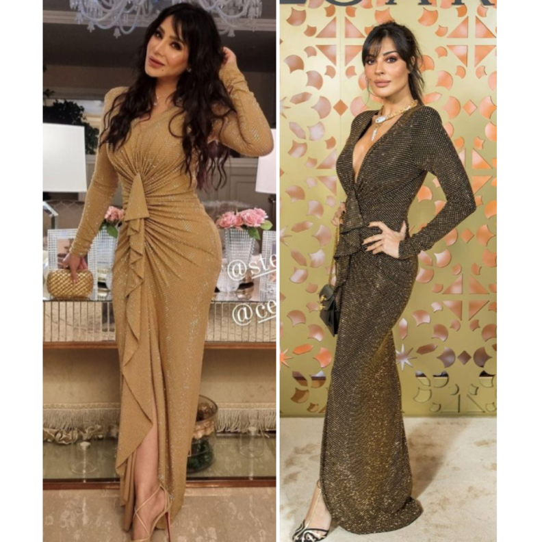 صور اطلالة نادين نجيم ولجين عمران بالفستان نفسه من بدت أجمل؟