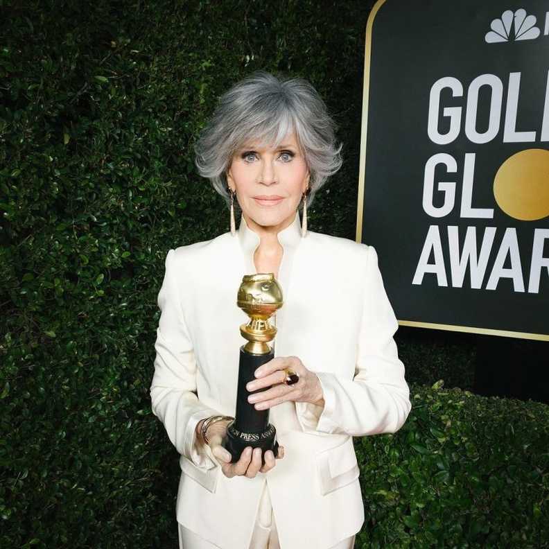 النجمة جين فوندا في جوائز الغولدن غلوب