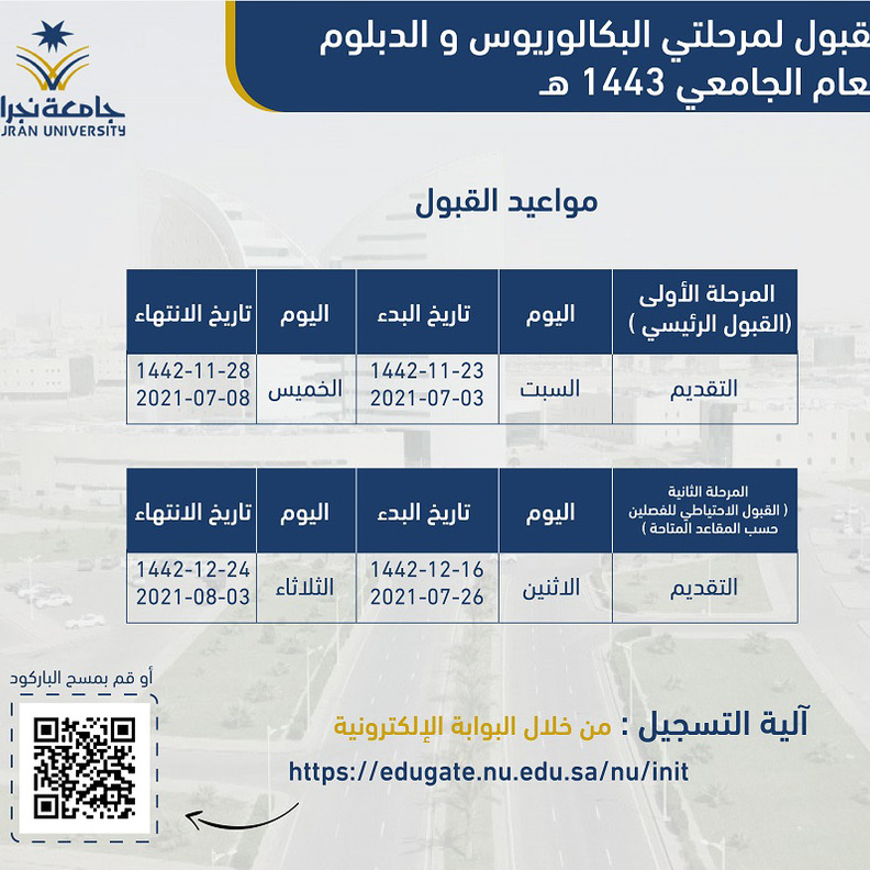 رابط التسجيل في جامعة نجران