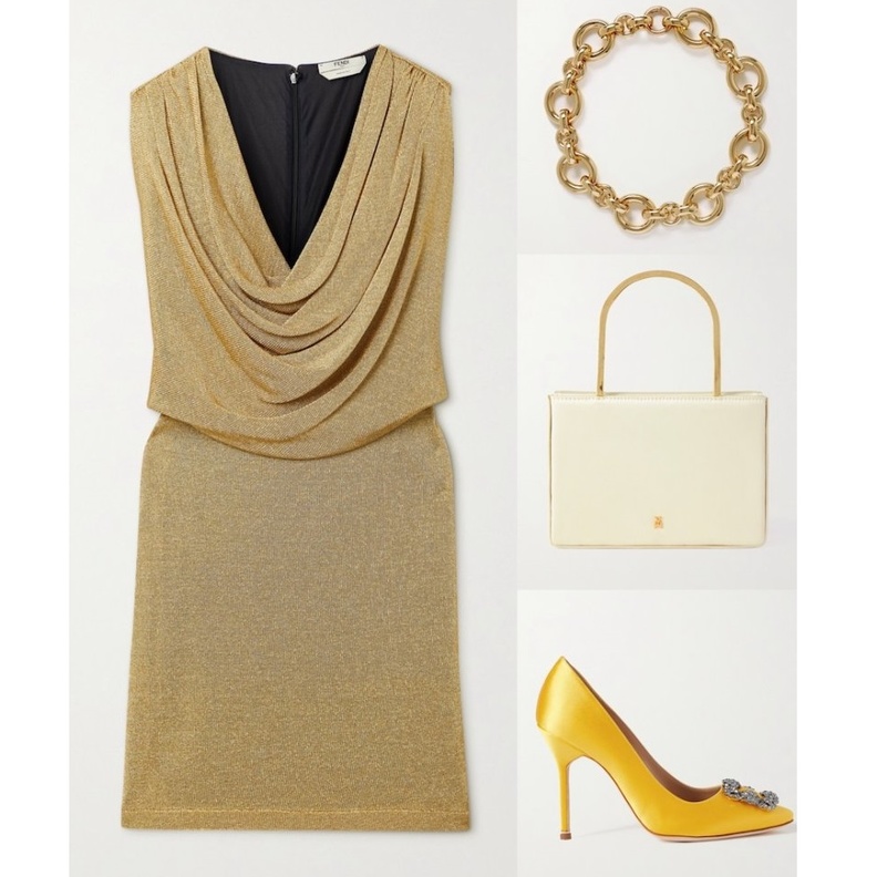 اطلالة كاجوال شبابية وأنيقة بالتنورة الميتاليك الذهبية