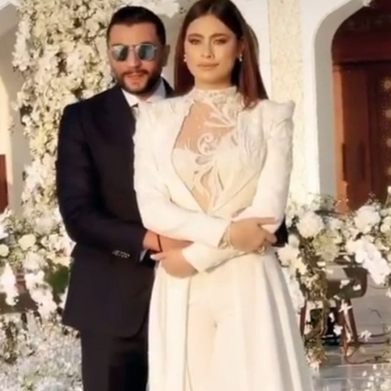 صورة من مقطع فيديو اعاد نشره عريس هاجر احمد عبر خاصية القصص القصيرة بحسابه الرسمي على انستجرام