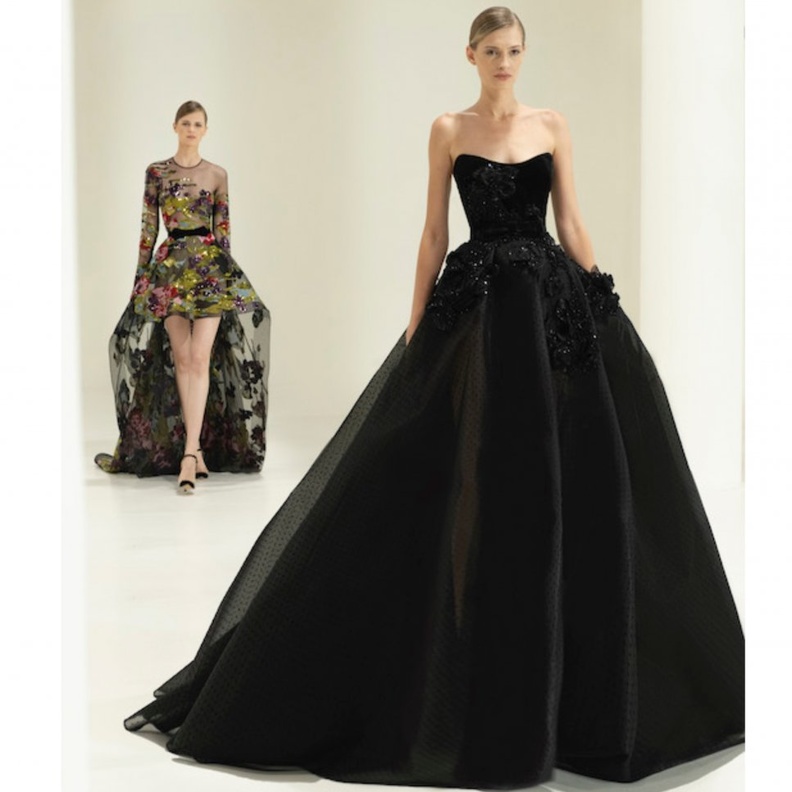 احدث موديلات فساتين سهرة باللون الاسود من مجموعات هوت كوتور 2021