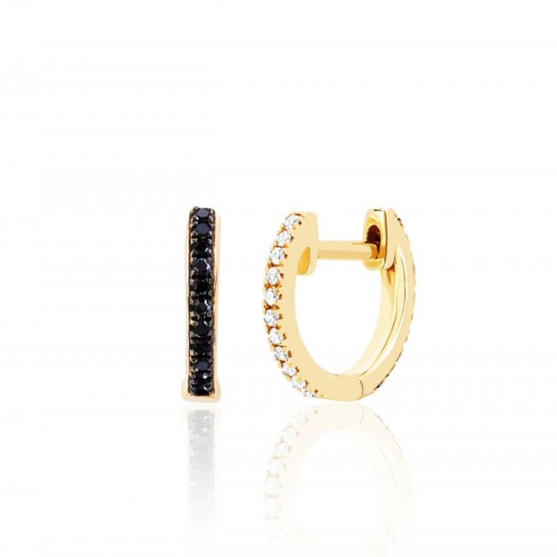 أقراط هوجي الماسية الصغيرة Diamond mini huggie earrings من مجموعة إي أف EF Collection