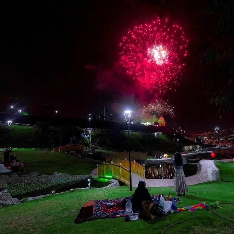 الألعاب النارية تكمل البهجة في عيد الأضحى- المصدر وكالة الأنباء السعودية 