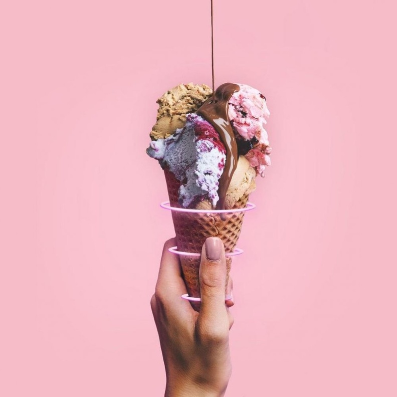  جيلاتو متعدد النكاهات من متجر بلوسوم المصدر انستقرام blossomcafeksa