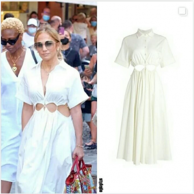 تألقت جينيفر لوبيز الفستان الأبيض العصري من مجموعة Cult Gaia