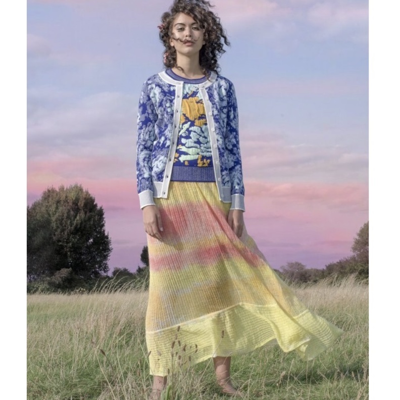 التنورة القصيرة بقصة مستقيمة بوحي من Alberta Ferretti