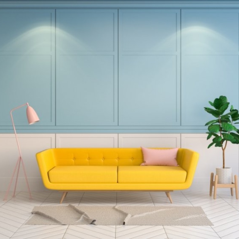 أسلوب minimalist في ديكور غرفة معيشة عصرية