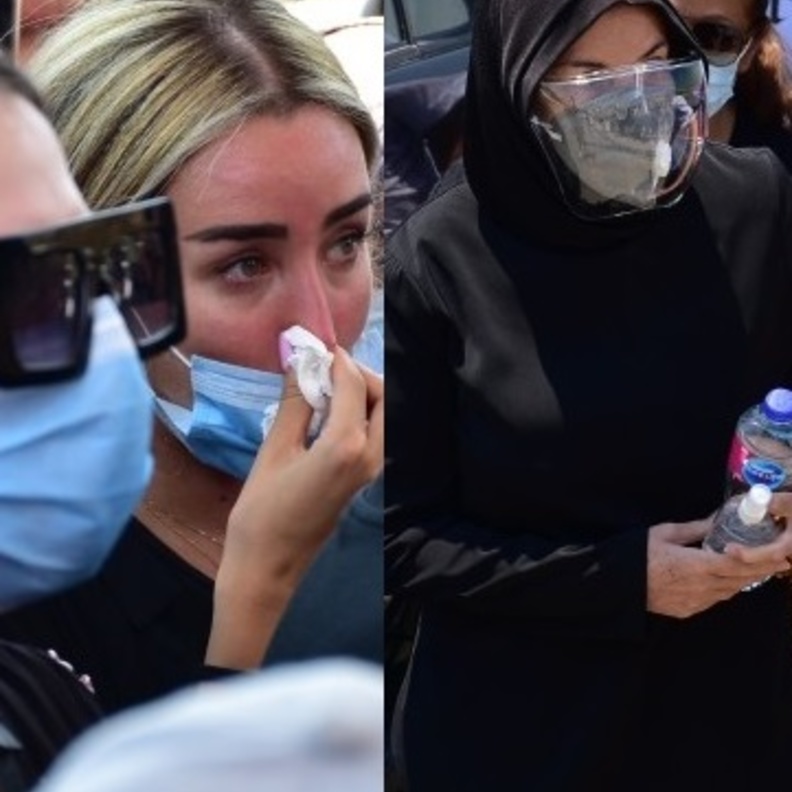 ميرفت امين وهنا الزاهد في جنازة وعزاء دلال عبد العزيز 