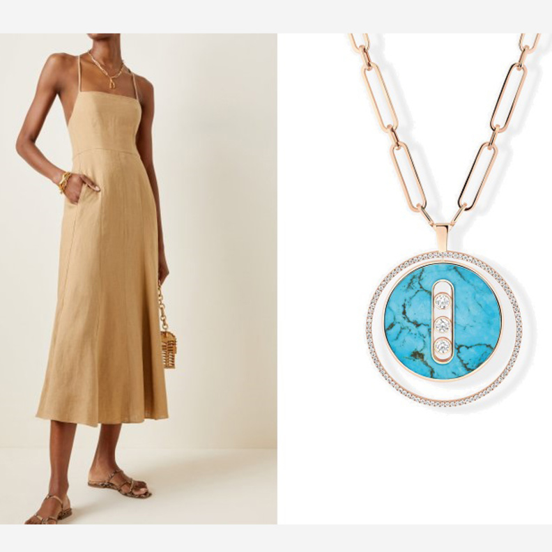  سلسال من Messika مع فستان من Mara Hoffman