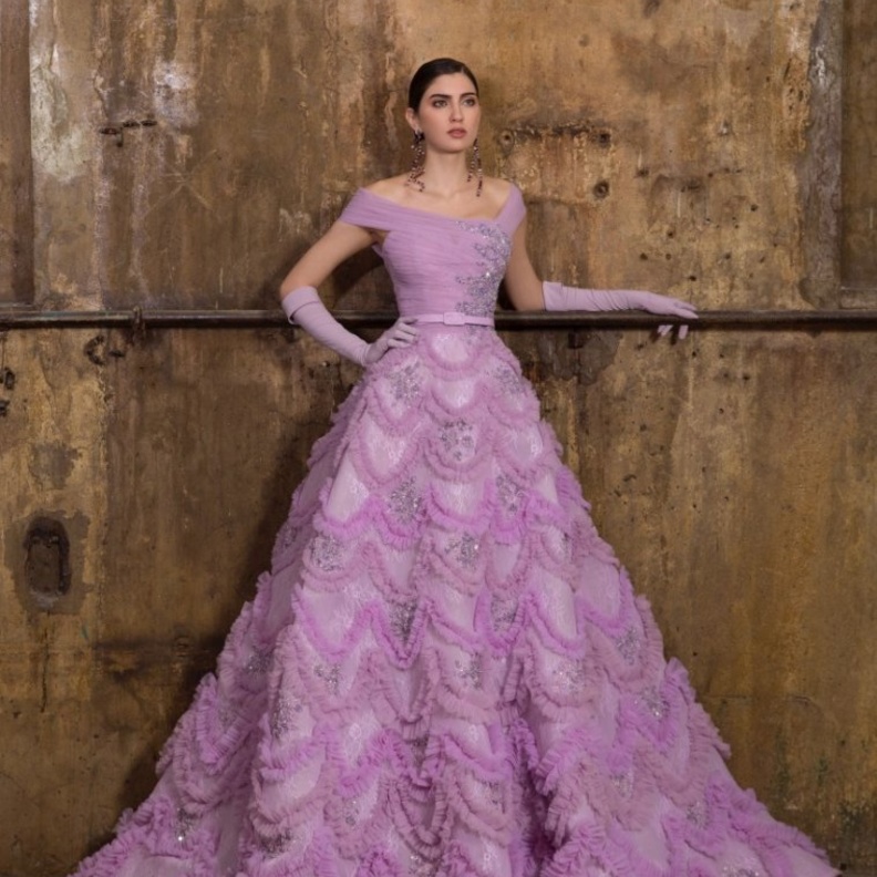  فساتين خطوبة باللون البنفسجي@najasaade