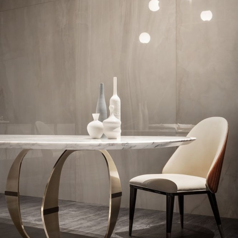 الرخام والمعدن في تصميم طاولات طعام مودرن