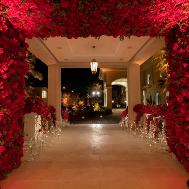 ديكور زفاف بالأحمر من المنسق سعد الفهد 