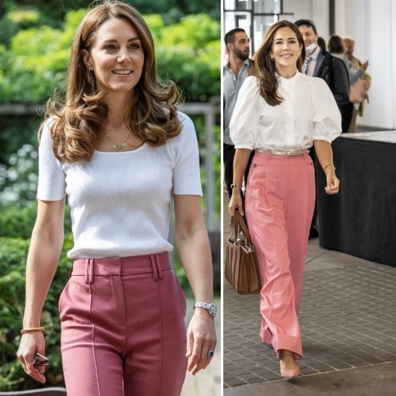طرق تنسيق البنطلون الزهري بأسلوب كيت ميدلتون والأميرة ماري من بدت أجمل