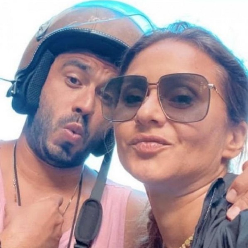 نيللي كريم  مع زوجها في نيويورك