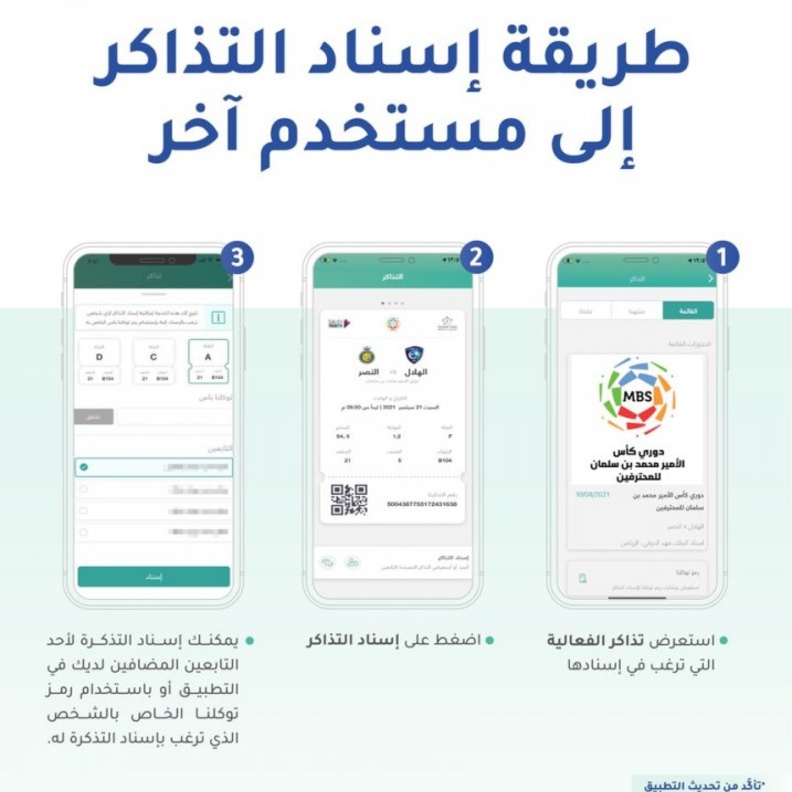 من خلال ثلاث خطوات رئيسية يمكن إسناد تذاكر الفعاليات لأحد التابعين