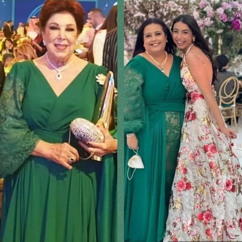 رجاء الجداوي وابنتها وحفيدتها