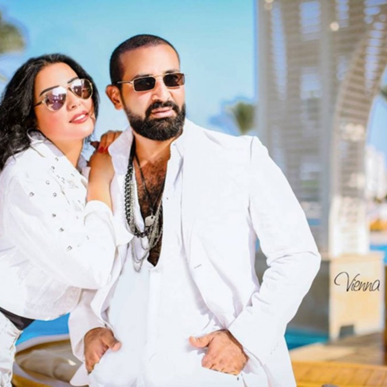  سمية الخشاب واحمد سعد بصورة رومانسية- من انستغرام سمية قبل أن تحذفها بعد الطلاق