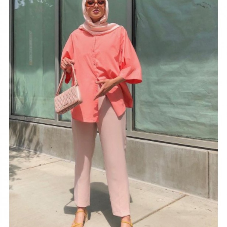 افكار تنسيق البنطلون الواسع للمحجبات على طريقة سمر البرشا